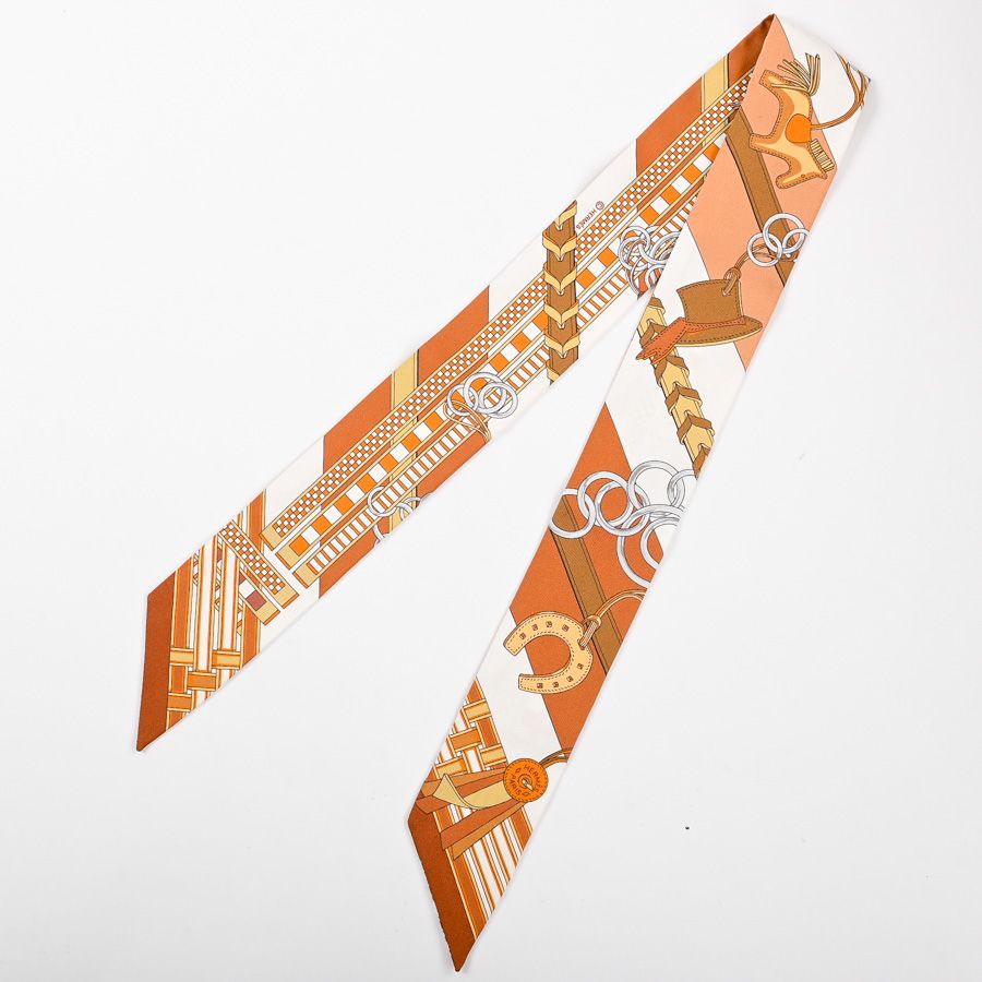 Hermes Scarf Twilly Scarves Brown — view 2