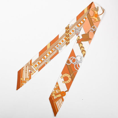Hermes Scarf Twilly Scarves Brown — view 2