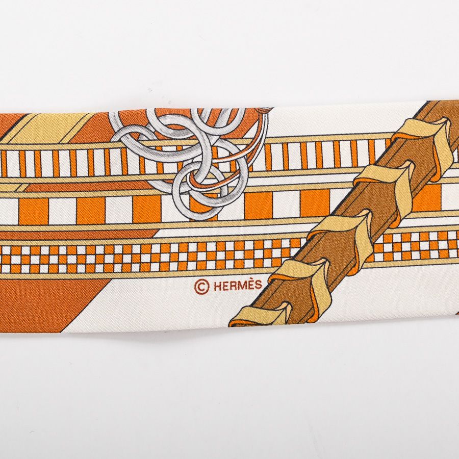 Hermes Scarf Twilly Scarves Brown — view 4