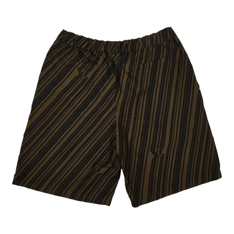 Louis Vuitton Cotton Jacquard Shorts 48 Sample Khaki Black — view 2