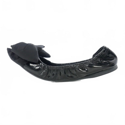 Prada Ribbon Ballet Shoes Flat Enamel 36 Black — view 7