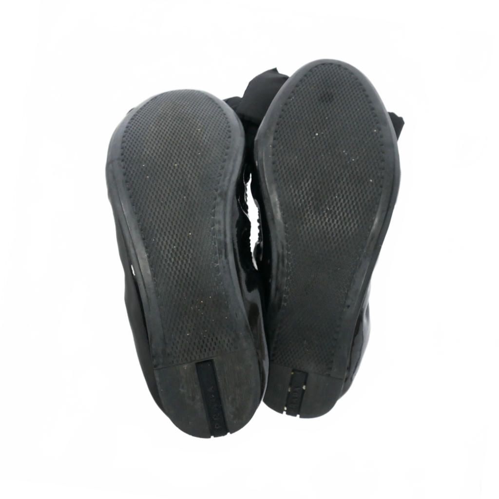 Prada Ribbon Ballet Shoes Flat Enamel 36 Black — view 8