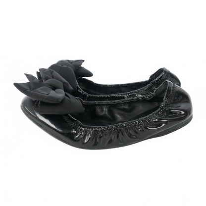 Prada Ribbon Ballet Shoes Flat Enamel 36 Black — view 2
