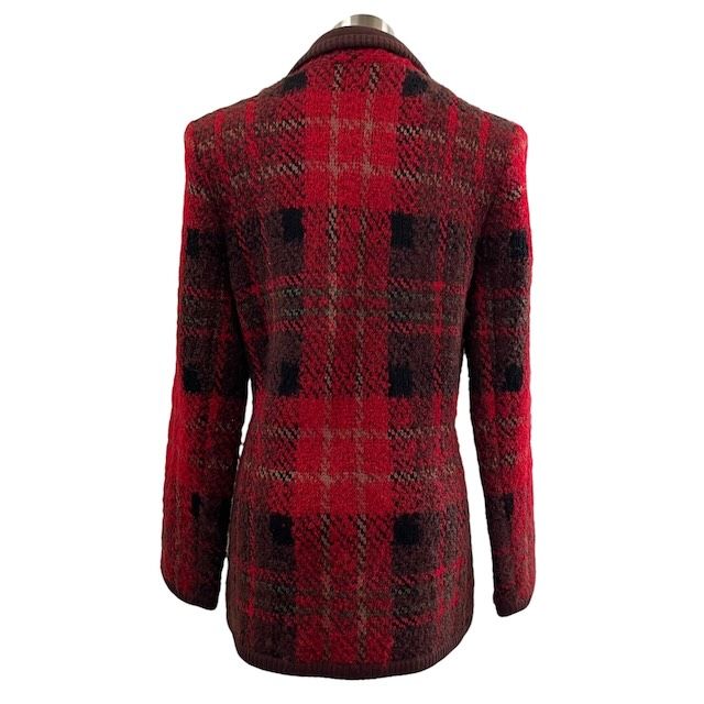 Saint Laurent Yves Knit Jacket Cardigan Wool Check Pattern All Over — view 2