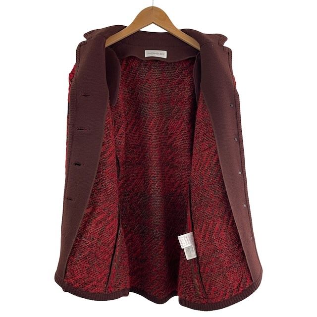 Saint Laurent Yves Knit Jacket Cardigan Wool Check Pattern All Over — view 7