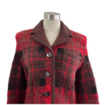 Saint Laurent Yves Knit Jacket Cardigan Wool Check Pattern All Over — view 5