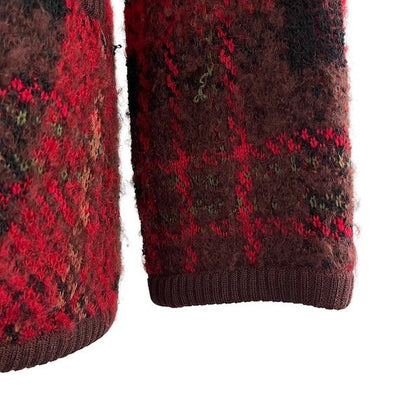 Saint Laurent Yves Knit Jacket Cardigan Wool Check Pattern All Over — view 3