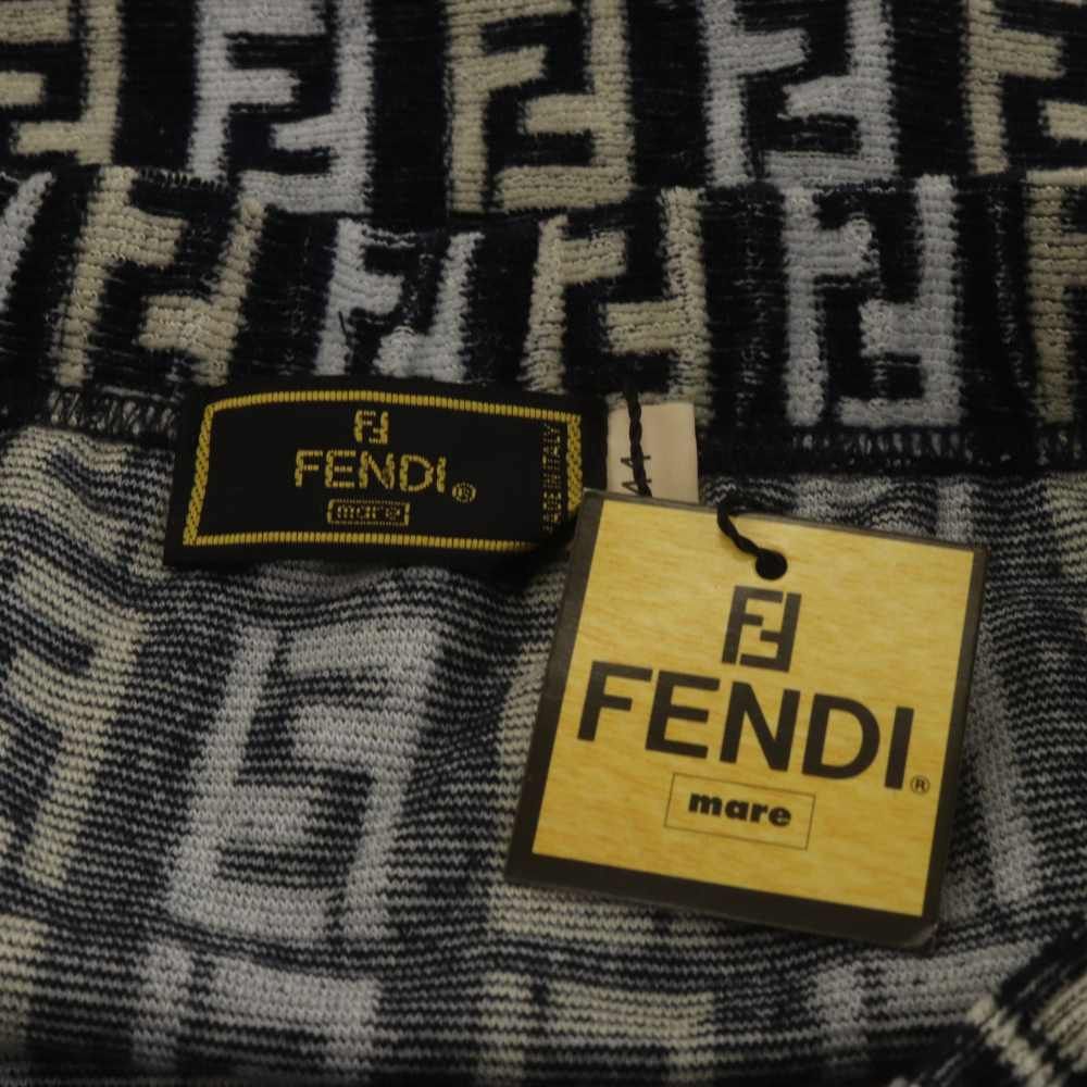 Fendi Zucca Pattern Trapezoid Skirt Knee Length 44 Navy — view 3