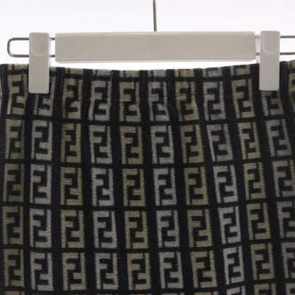 Fendi Zucca Pattern Trapezoid Skirt Knee Length 44 Navy — view 4