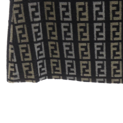 Fendi Zucca Pattern Trapezoid Skirt Knee Length 44 Navy — view 5
