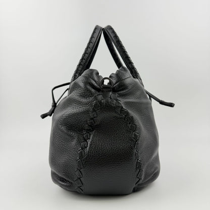 Bottega Veneta Intrecciato Shoulder Bag Black Leather Vintage — view 5