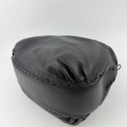 Bottega Veneta Intrecciato Shoulder Bag Black Leather Vintage — view 8
