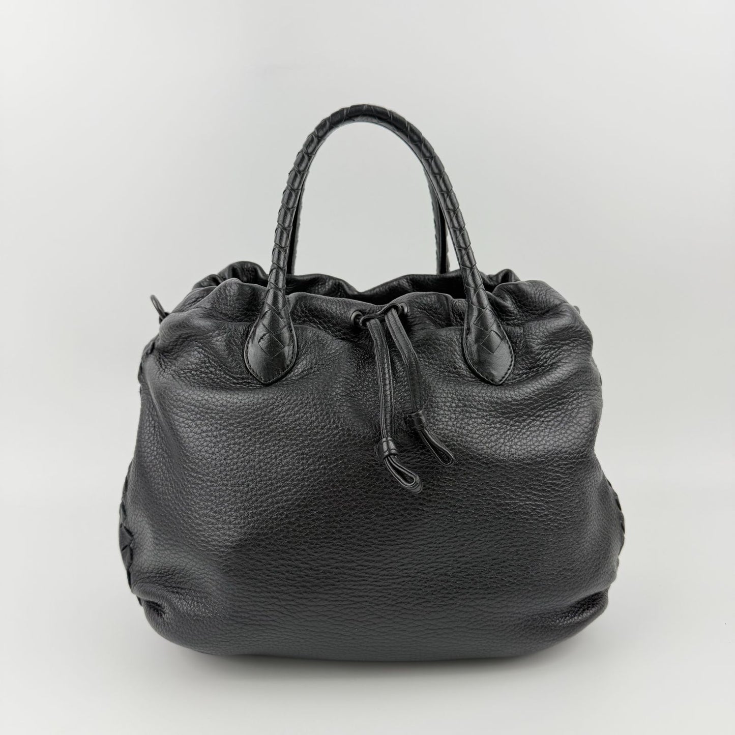 Bottega Veneta Intrecciato Shoulder Bag Black Leather Vintage — view 3