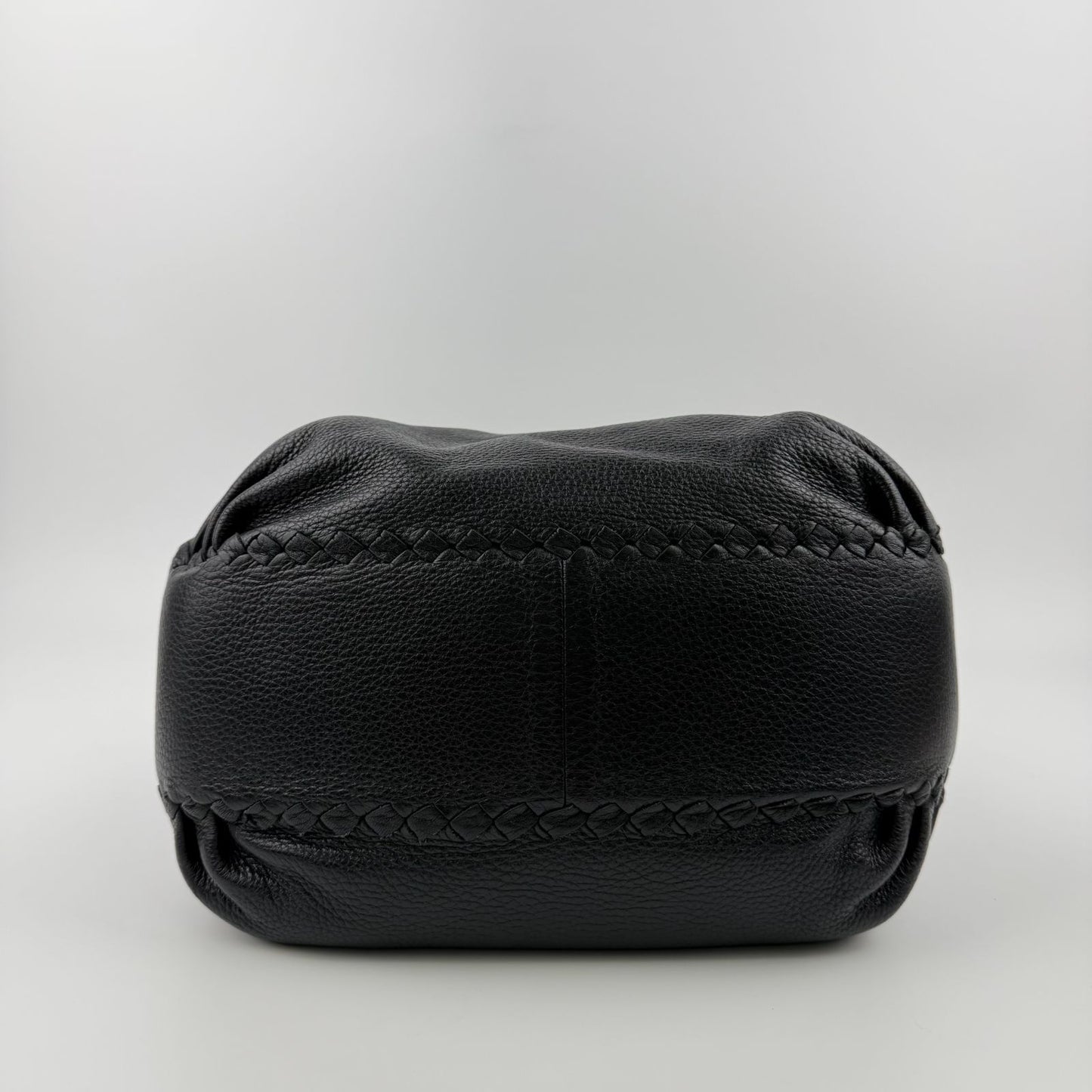 Bottega Veneta Intrecciato Shoulder Bag Black Leather Vintage — view 6