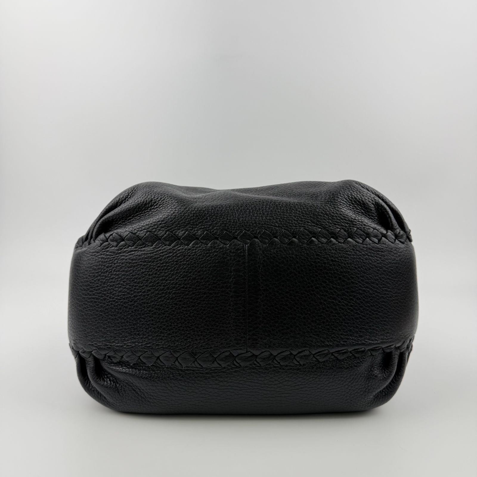 Bottega Veneta Intrecciato Shoulder Bag Black Leather Vintage — view 6