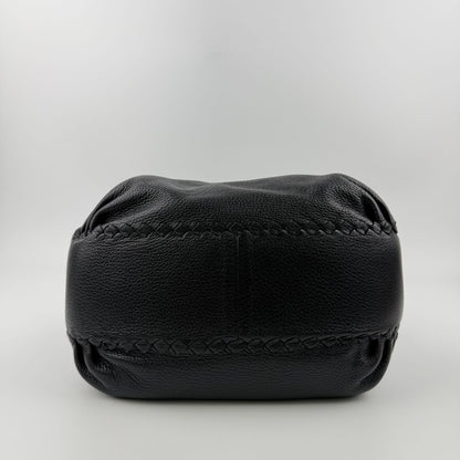 Bottega Veneta Intrecciato Shoulder Bag Black Leather Vintage — view 6