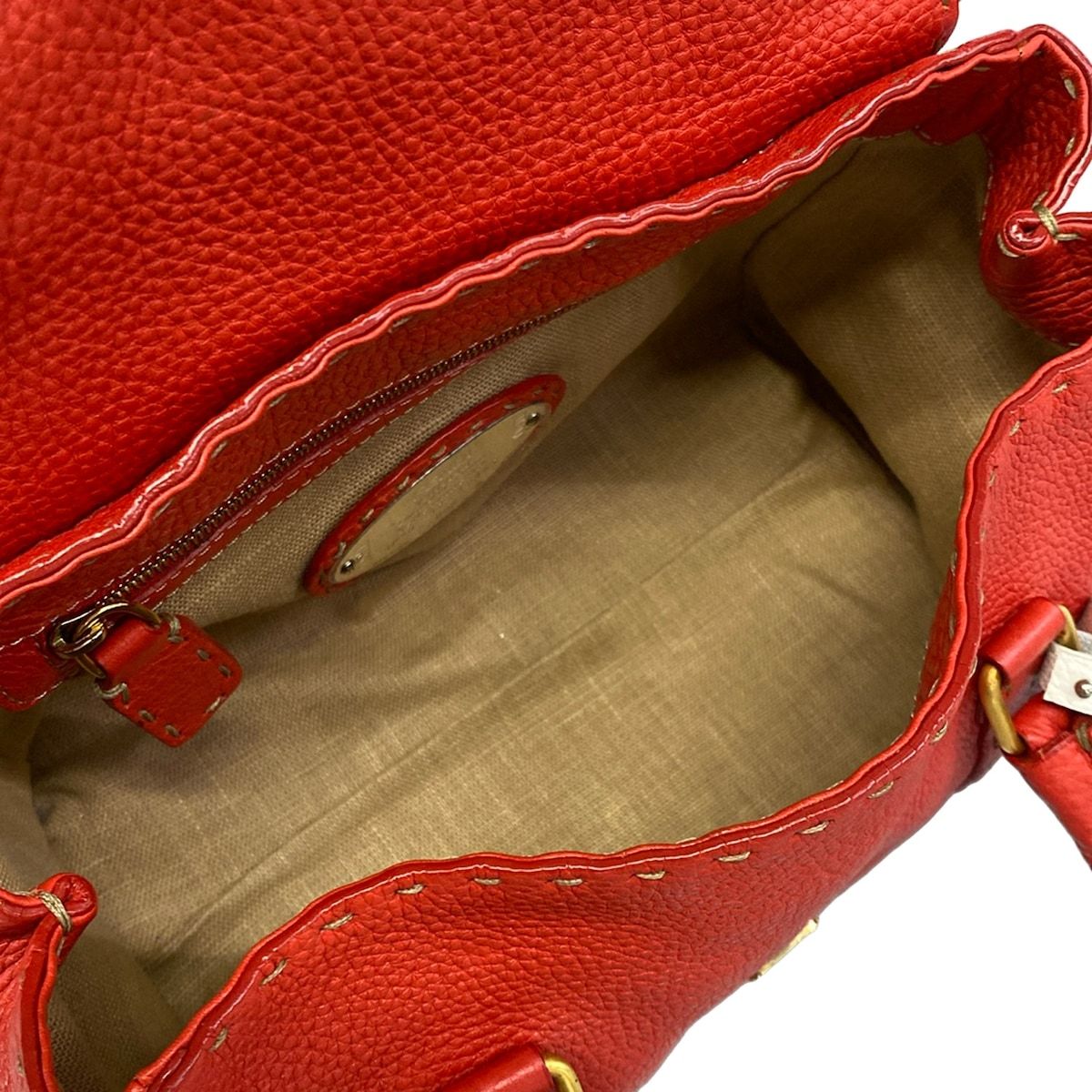 Fendi Handbag Linda Bagselleria Red Leather — view 7