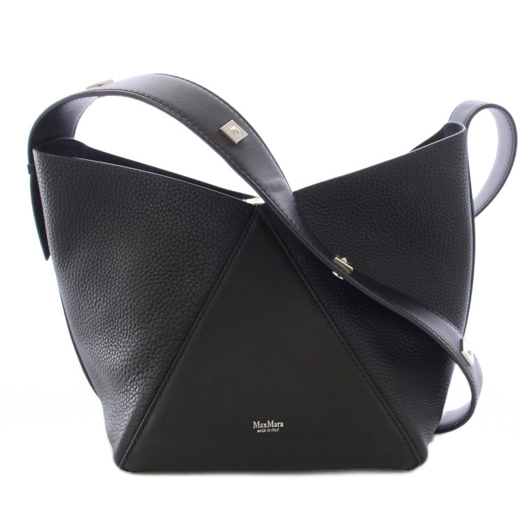 Max Mara Mmbuckets Calf Leather Small Bucket Bag Black TK