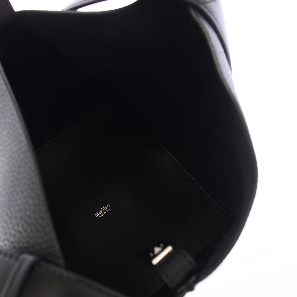 Max Mara Mmbuckets Calf Leather Small Bucket Bag Black TK — view 4