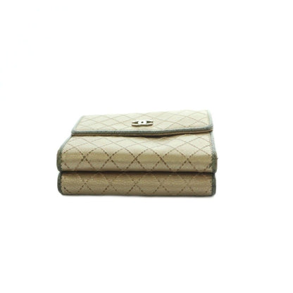 Chanel Bicolor Trifold Wallet Coin Purse Compact Beige — view 4