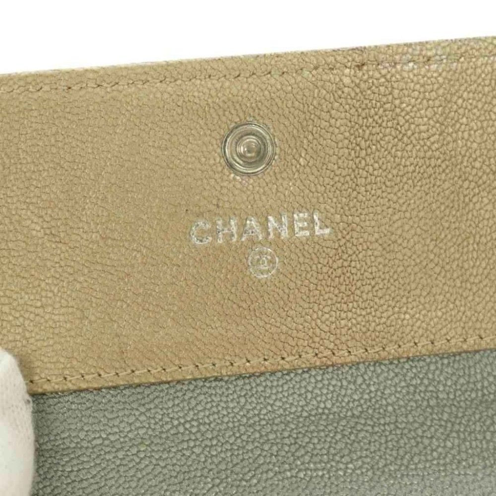 Chanel Bicolor Trifold Wallet Coin Purse Compact Beige — view 7