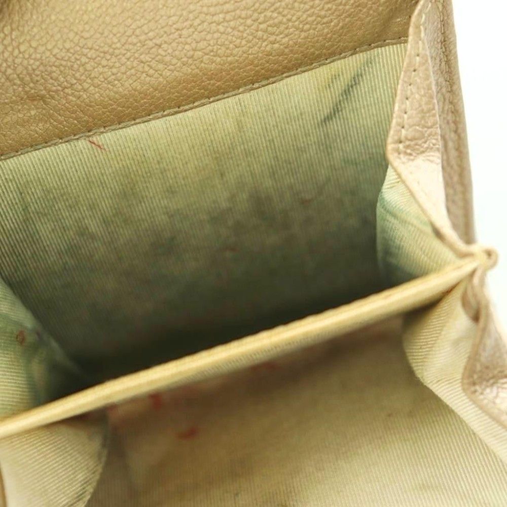 Chanel Bicolor Trifold Wallet Coin Purse Compact Beige — view 9