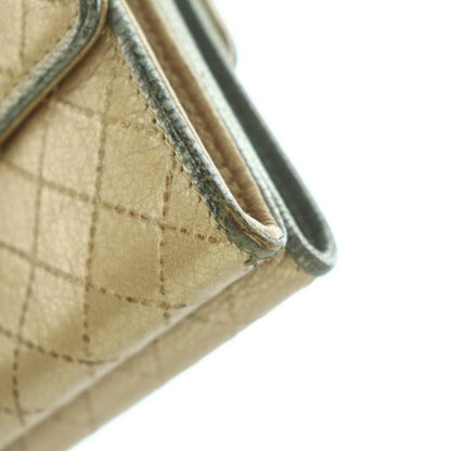 Chanel Bicolor Trifold Wallet Coin Purse Compact Beige — view 8