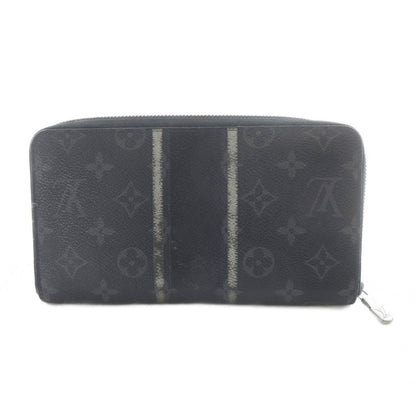 Louis Vuitton Monogram Eclipse Flash Zippy Organizer Wallet Gray