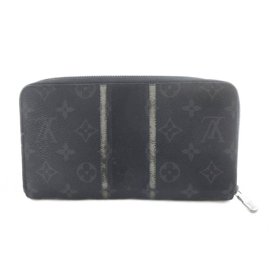Louis Vuitton Monogram Eclipse Flash Zippy Organizer Wallet Gray