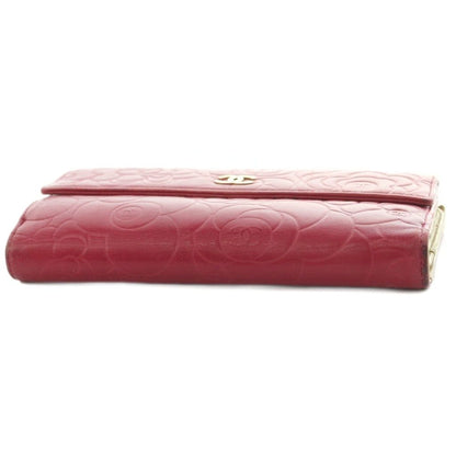 Chanel Camellia Hook Wallet Bifold Lambskin Magenta Pink — view 4