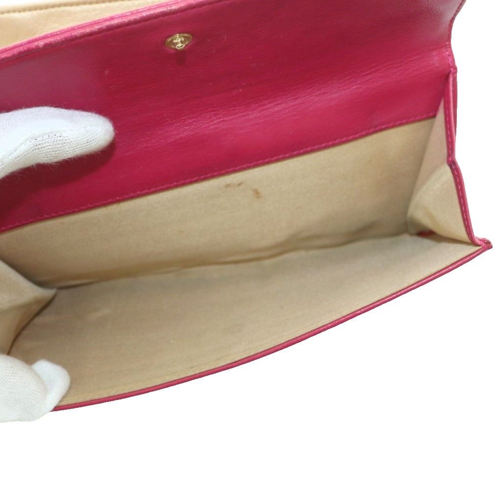 Chanel Camellia Hook Wallet Bifold Lambskin Magenta Pink — view 7