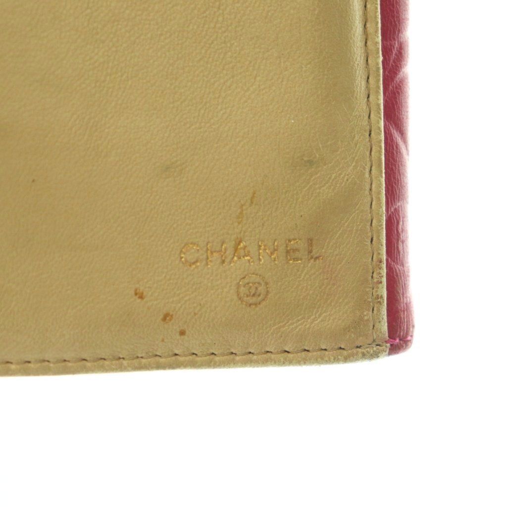 Chanel Camellia Hook Wallet Bifold Lambskin Magenta Pink — view 8