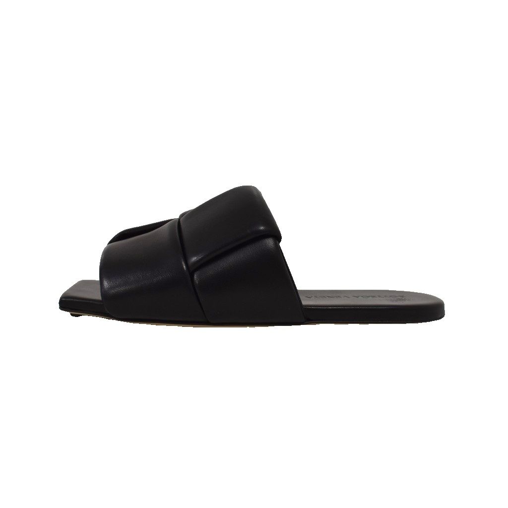 Bottega Veneta Patch Flat Mules Slide Sandals Square Toe Lambskin Leather — view 2