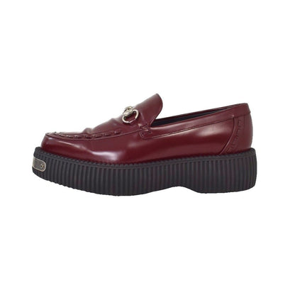 Gucci Creeper Loafers Horsebit Leather Thick Sole Metal Plate 9 Bordeaux 9 — view 2