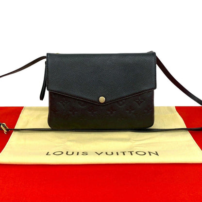Louis Vuitton Monogram Empreinte Leather Shoulder Bag Pochette Noir