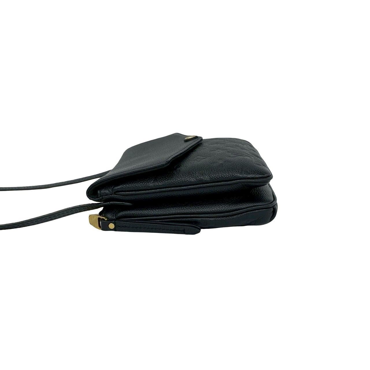 Louis Vuitton Monogram Empreinte Leather Shoulder Bag Pochette Noir — view 5