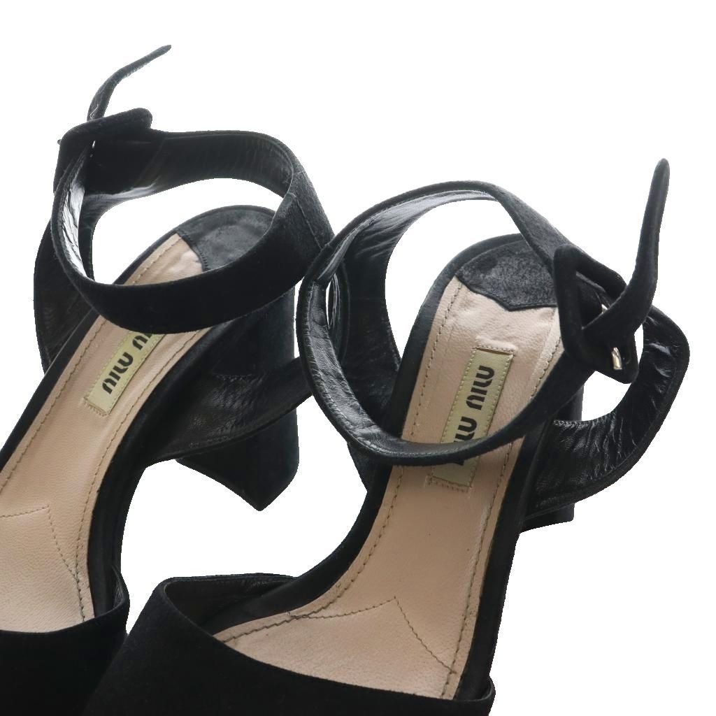 Miu Miu Miu Sandals Suede 35.5 Black SS — view 4