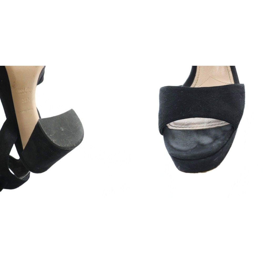 Miu Miu Miu Sandals Suede 35.5 Black SS — view 8