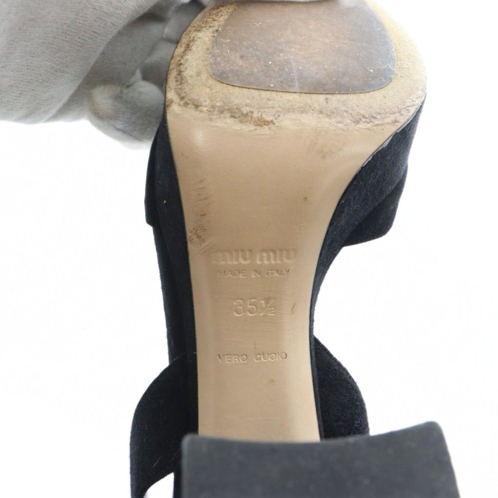 Miu Miu Miu Sandals Suede 35.5 Black SS — view 7