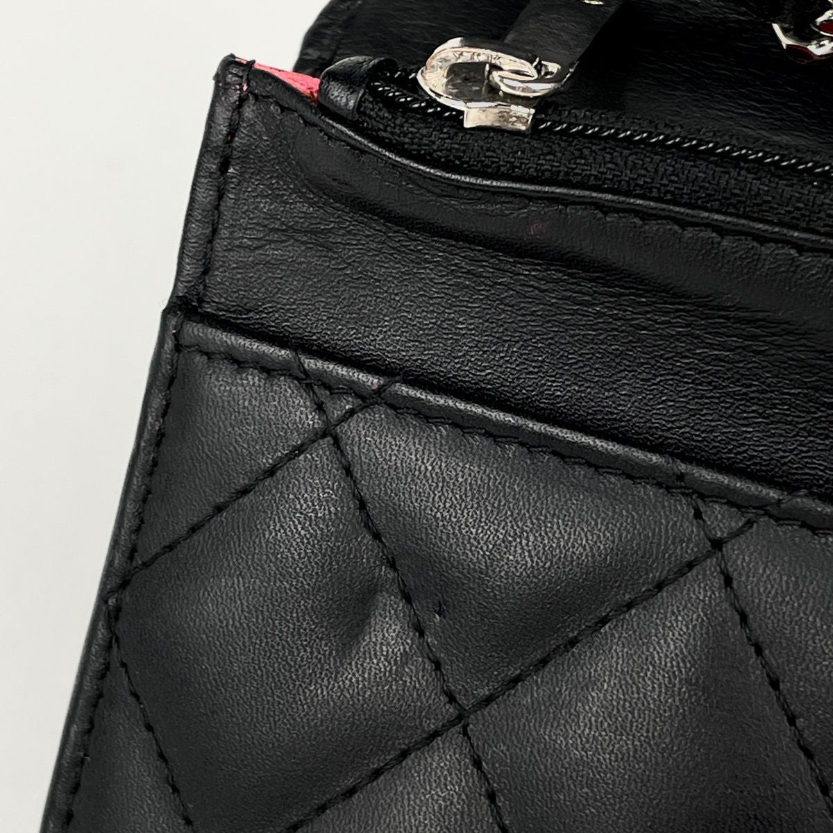 Chanel Cambon Line Chain Wallet CC Logo Shoulder Bag Leather Black — view 5