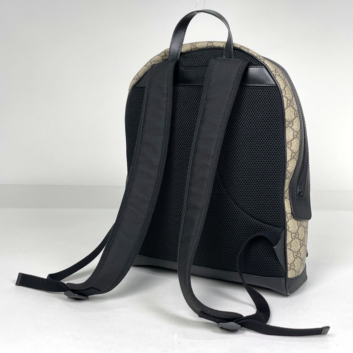 Gucci GG Pattern Backpack Supreme Beige Black — view 2