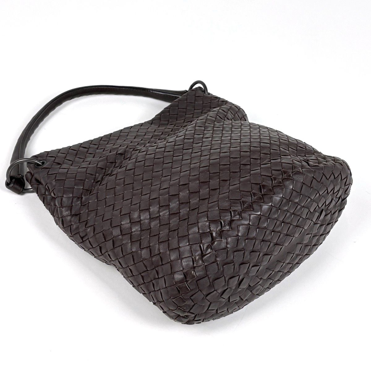 Bottega Veneta Intrecciato Shoulder Bag Leather Dark Brown — view 2