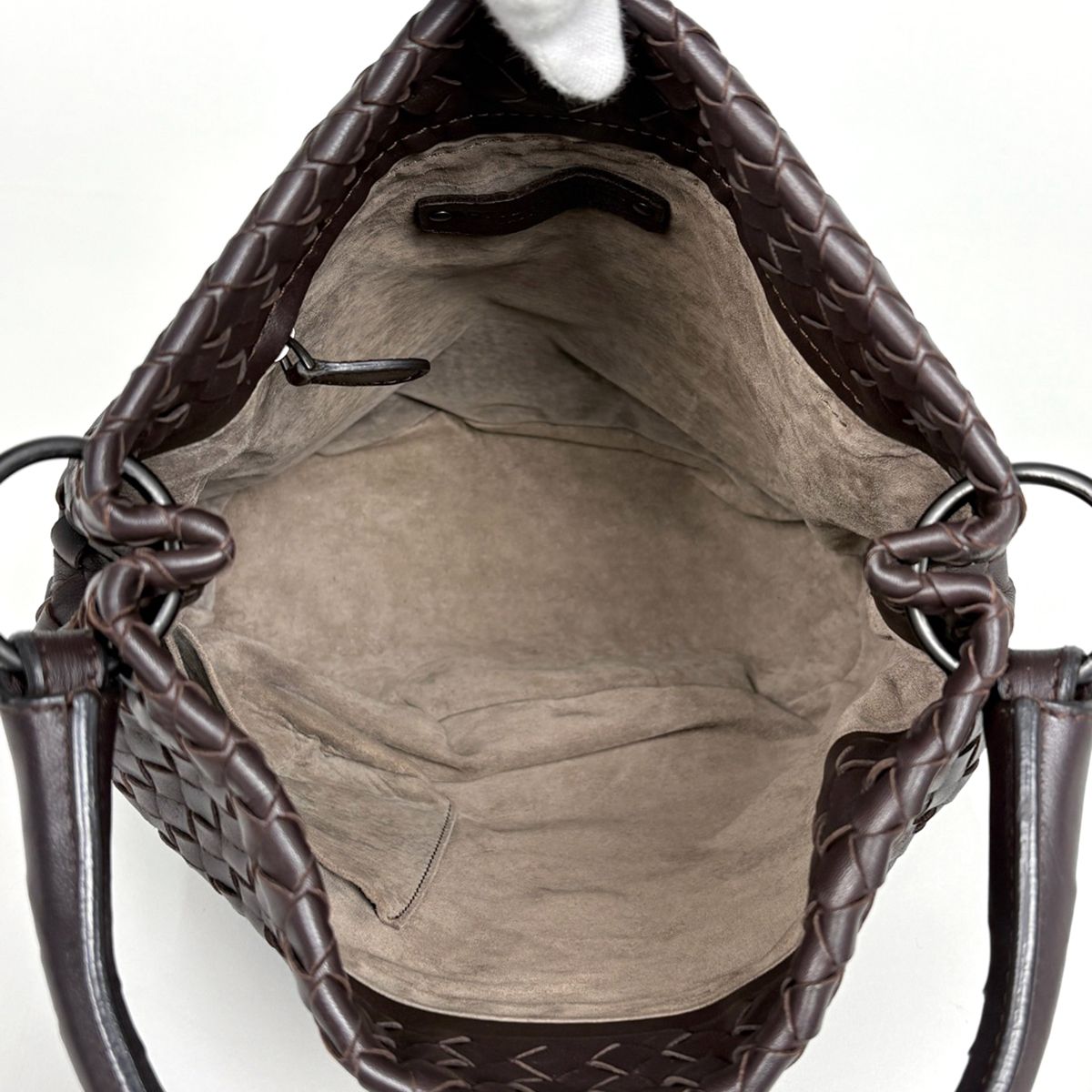 Bottega Veneta Intrecciato Shoulder Bag Leather Dark Brown — view 7