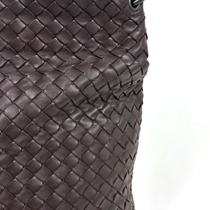 Bottega Veneta Intrecciato Shoulder Bag Leather Dark Brown — view 4