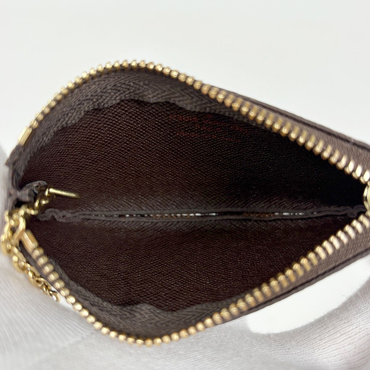 Louis Vuitton Pochette Cles Key Ring Coin Case Damier Brown — view 5