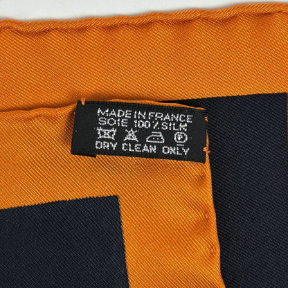 Hermes Carre 90 Sequence Scarf Silk Orange Black — view 2