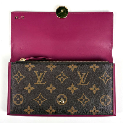 Louis Vuitton Portefeuille Floral Wallet Monogram Brown Fuchsia — view 7