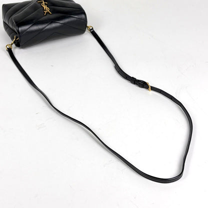 Saint Laurent Yves Lou Toy Shoulder Bag Leather Black — view 6