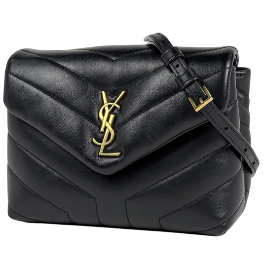 Saint Laurent Yves Lou Toy Shoulder Bag Leather Black