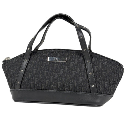 Dior Trotter Pattern Handbag Street Chic Logo Canvas Black